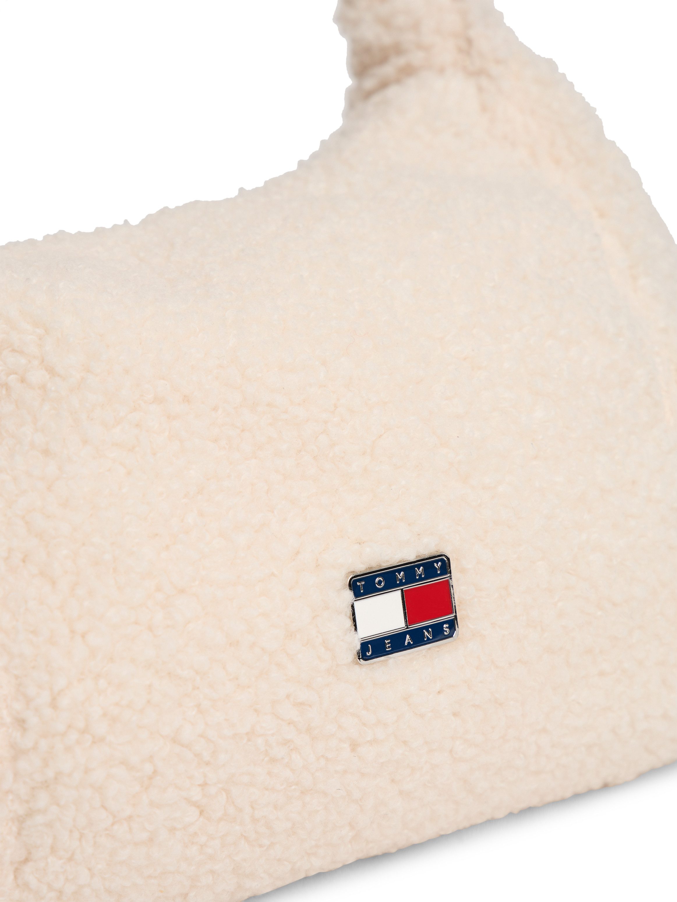 Tommy Jeans Schultertasche TJW CASUAL SHERPA SHOULDER BAG, Damen Tragetasche, Freizeittasche mit wattiertem Tragegriff