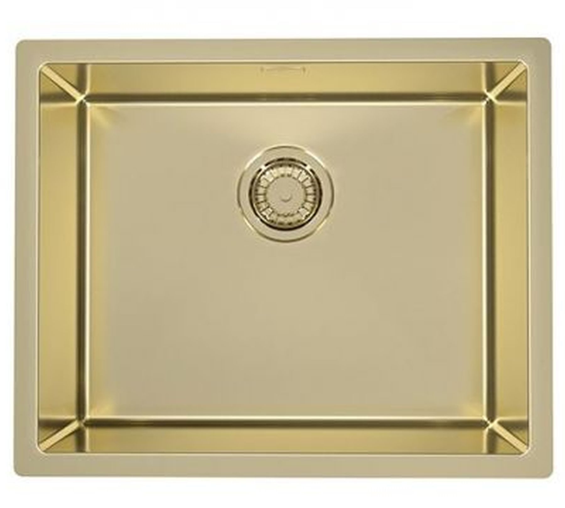 Alveus Küchenspüle Küchenspüle Unterbau 54x44cm Einbauspüle Quadrix 50 Gold Schrank 60cm, Rechteckig, 54/44 cm, (1 St)