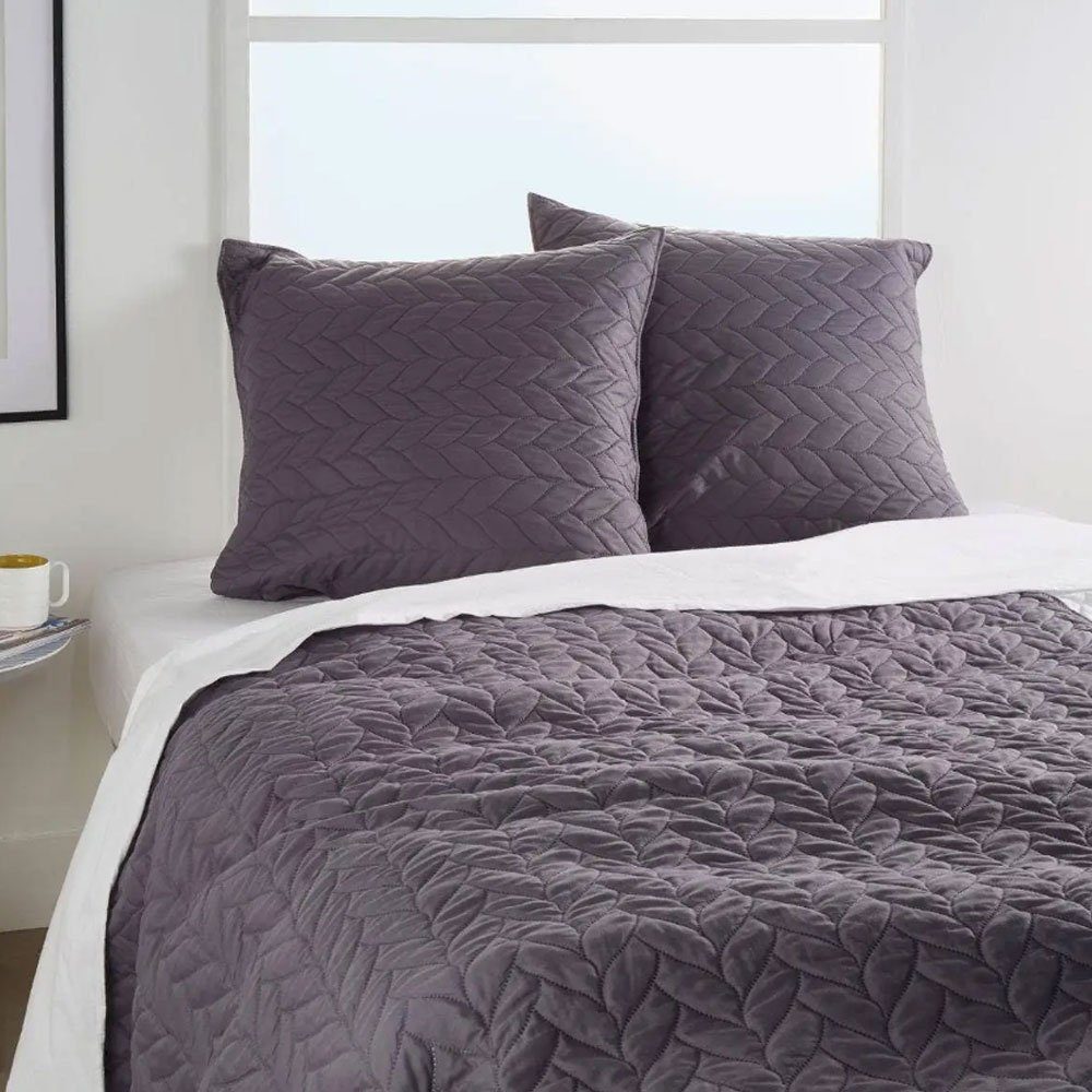 Home-trends24.de Tagesdecke Tagesdecke Zopfmuster Kissenhülle Bettüberwurf Allzweckdecke grau