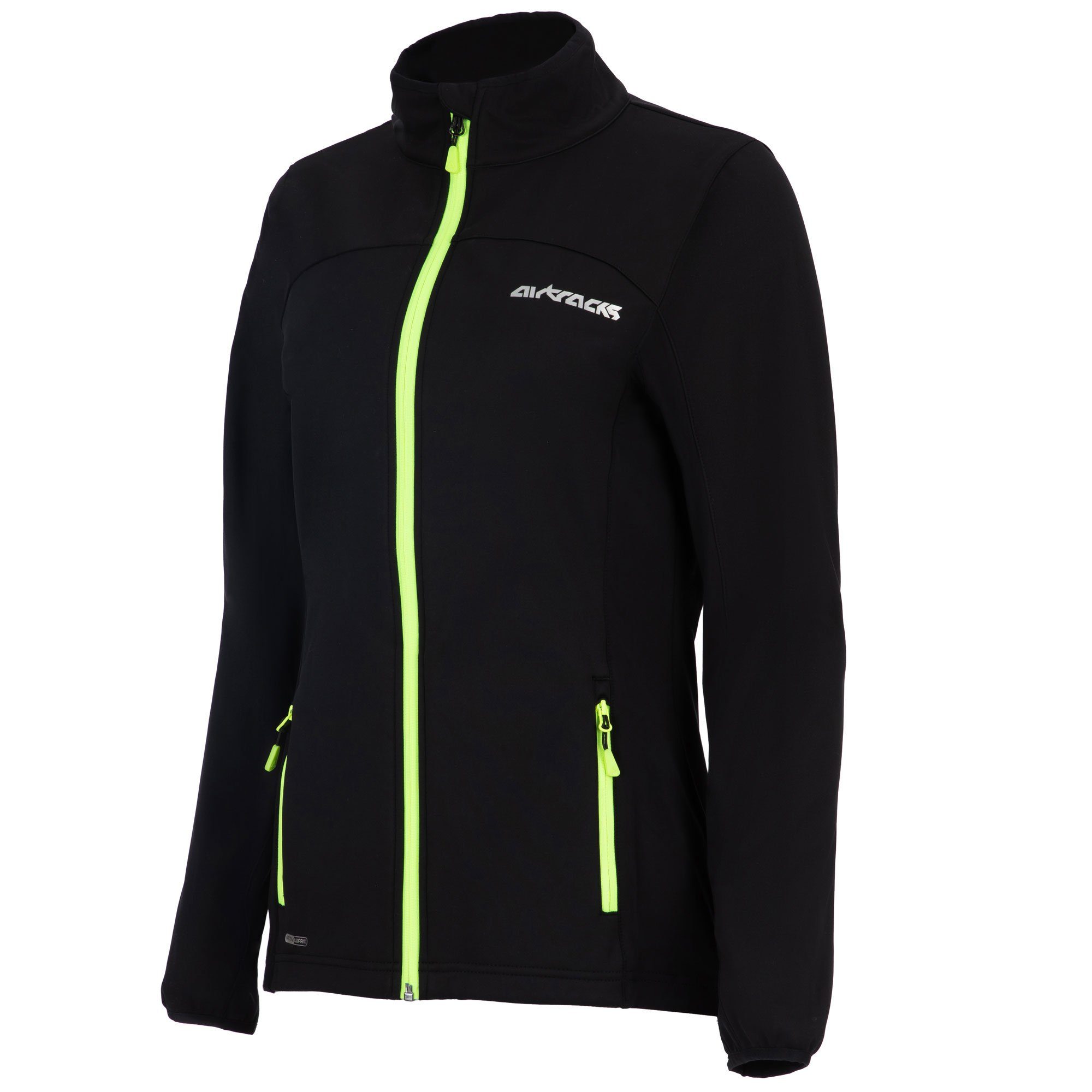 Airtracks Fahrradjacke Damen Thermo Fahrradjacke Pro Line II Softshell Radjacke optimal die kalte Jahreszeit, Herbst - Winter » S M L Xl XXL « Schwarz