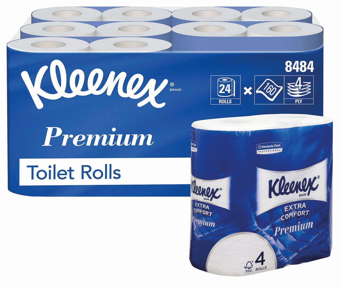 KLEENEX Toilettenpapier Kleenex® 8484 Toilettenpapier - 4-lagig, weiß, 6x 4 Rollen