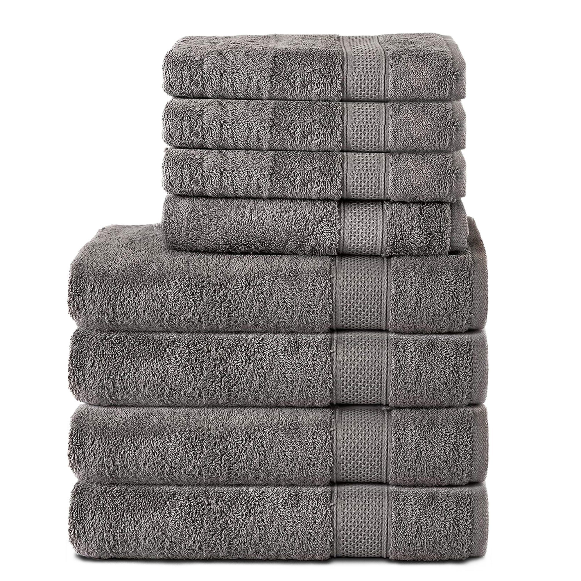 KOMFORTEC Handtuch Set 100% Baumwolle, 4 Badetücher 70x140 und 4 Handtücher 50x100 cm Frottee (Packung, 8-St), Badehandtuch & XXL Saunatuch, Weich, Towel, Groß mehr
