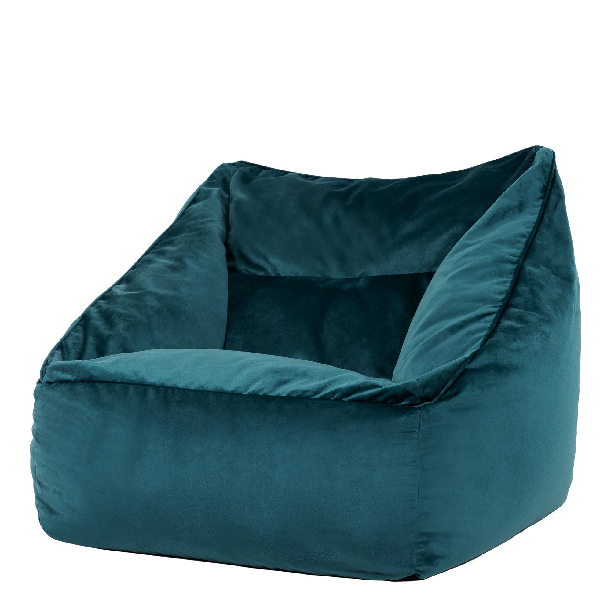 icon Sitzsack Riesen Sitzsack Sessel aus Plüschsamt „Natalia“ blaugrün