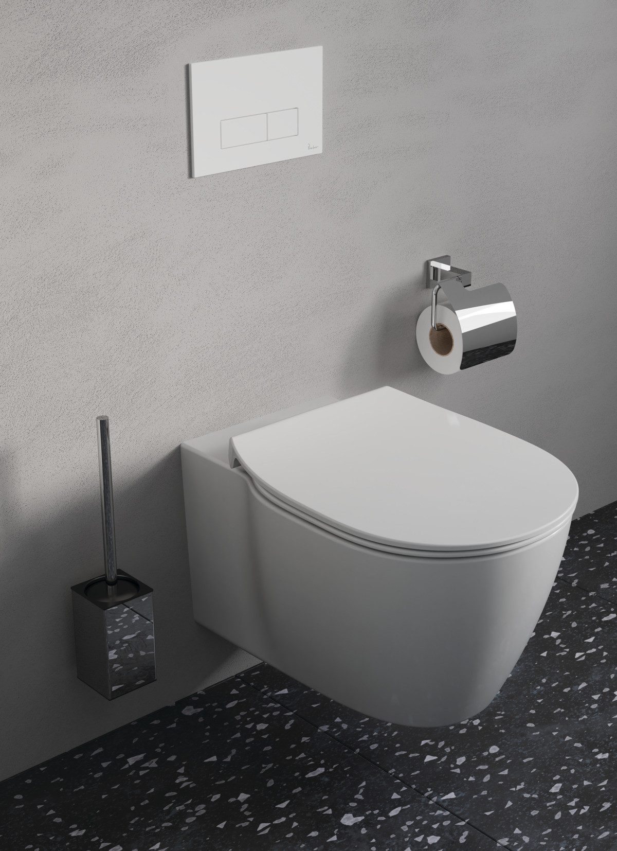 Ideal Standard Toilettenpapierhalter IOM SQUARE, mit Deckel, Verdeckte Befestigung und einfache Montage