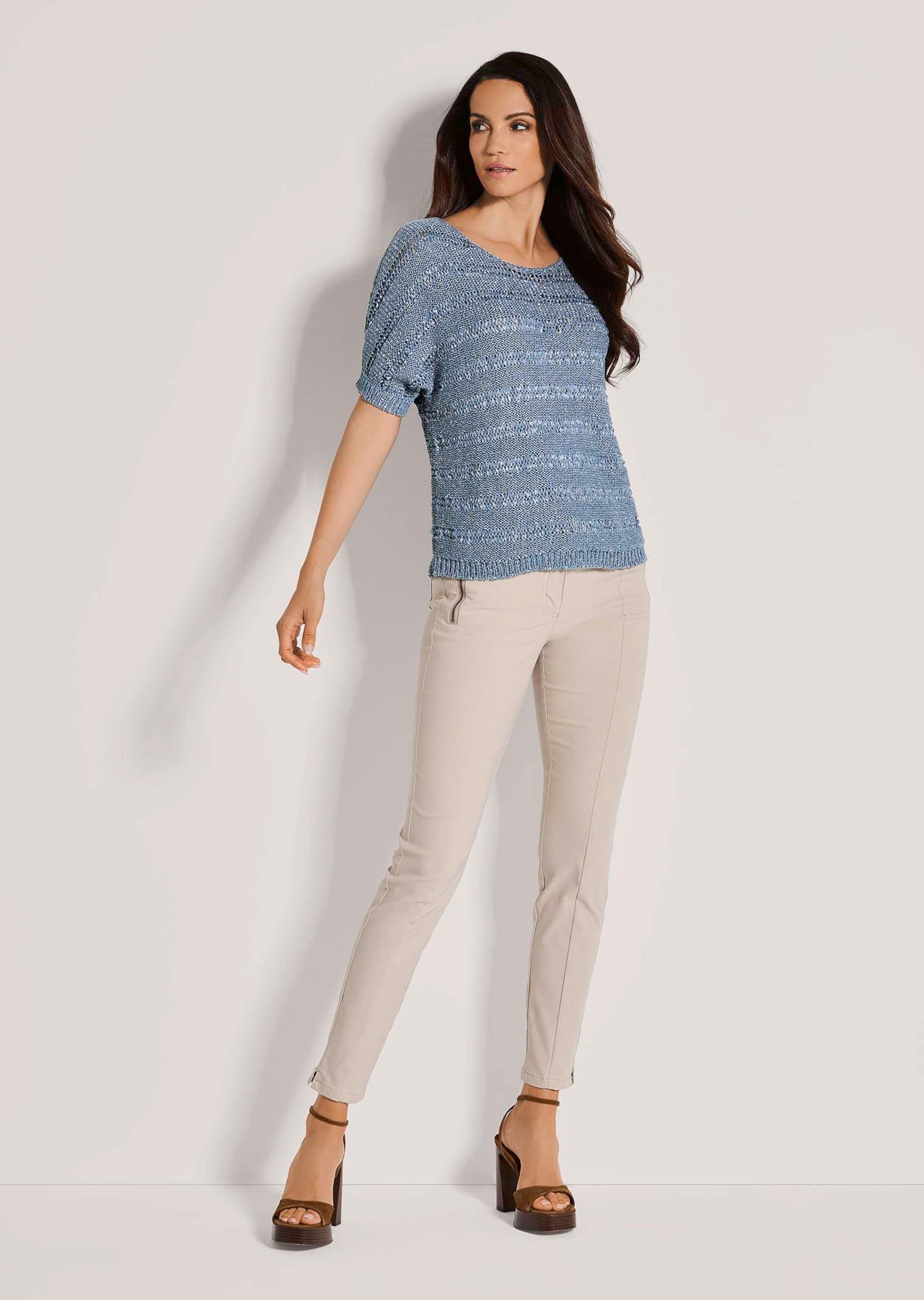 MADELEINE Strickpullover Bändchen-Pullover mit Glanz-Effekt günstig online kaufen