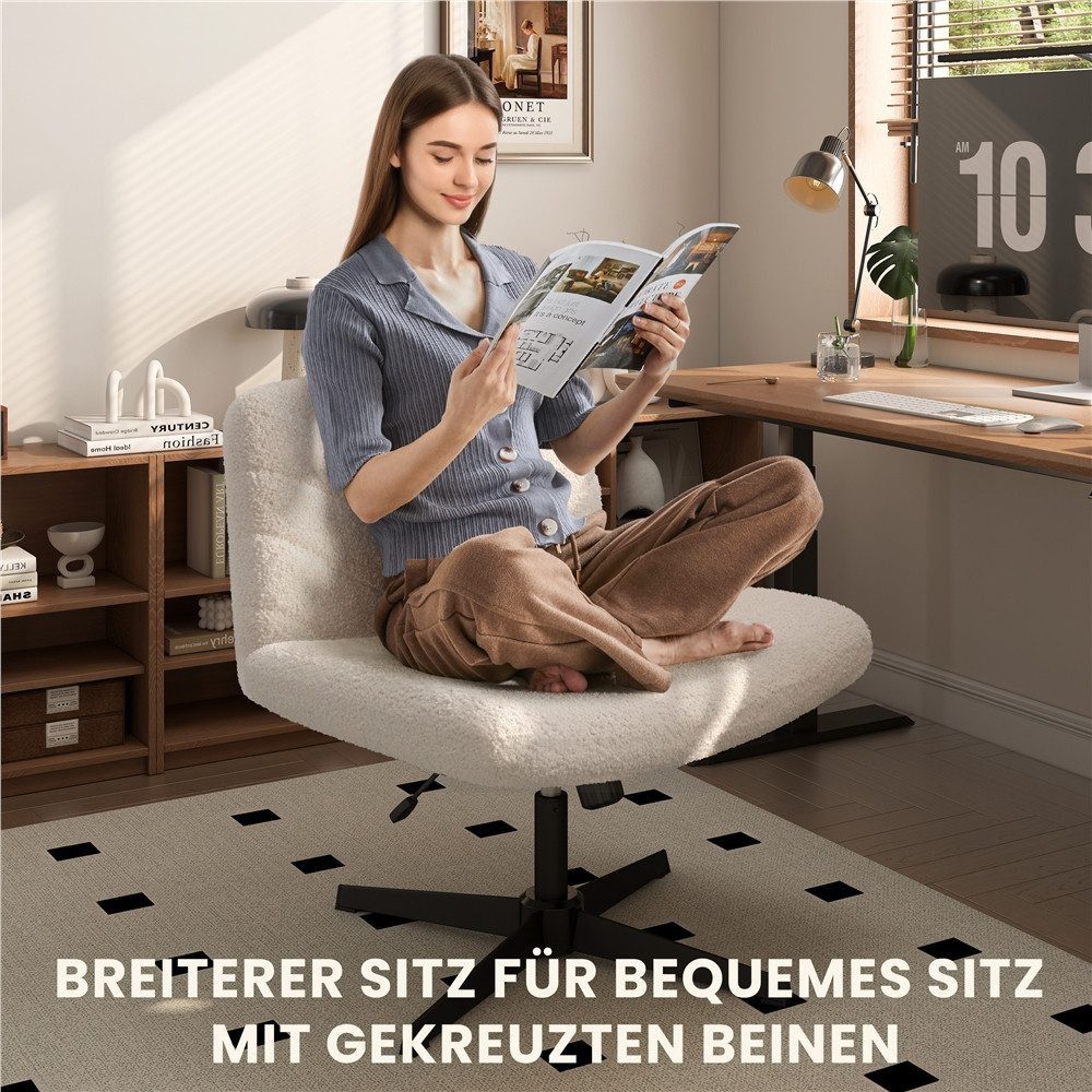 Yaheetech Drehstuhl Höhenverstellbarer Polstersessel, Schreibtischstuhl mit breitem Sitzkissen, 360° drehbar – Bild 3 von 5