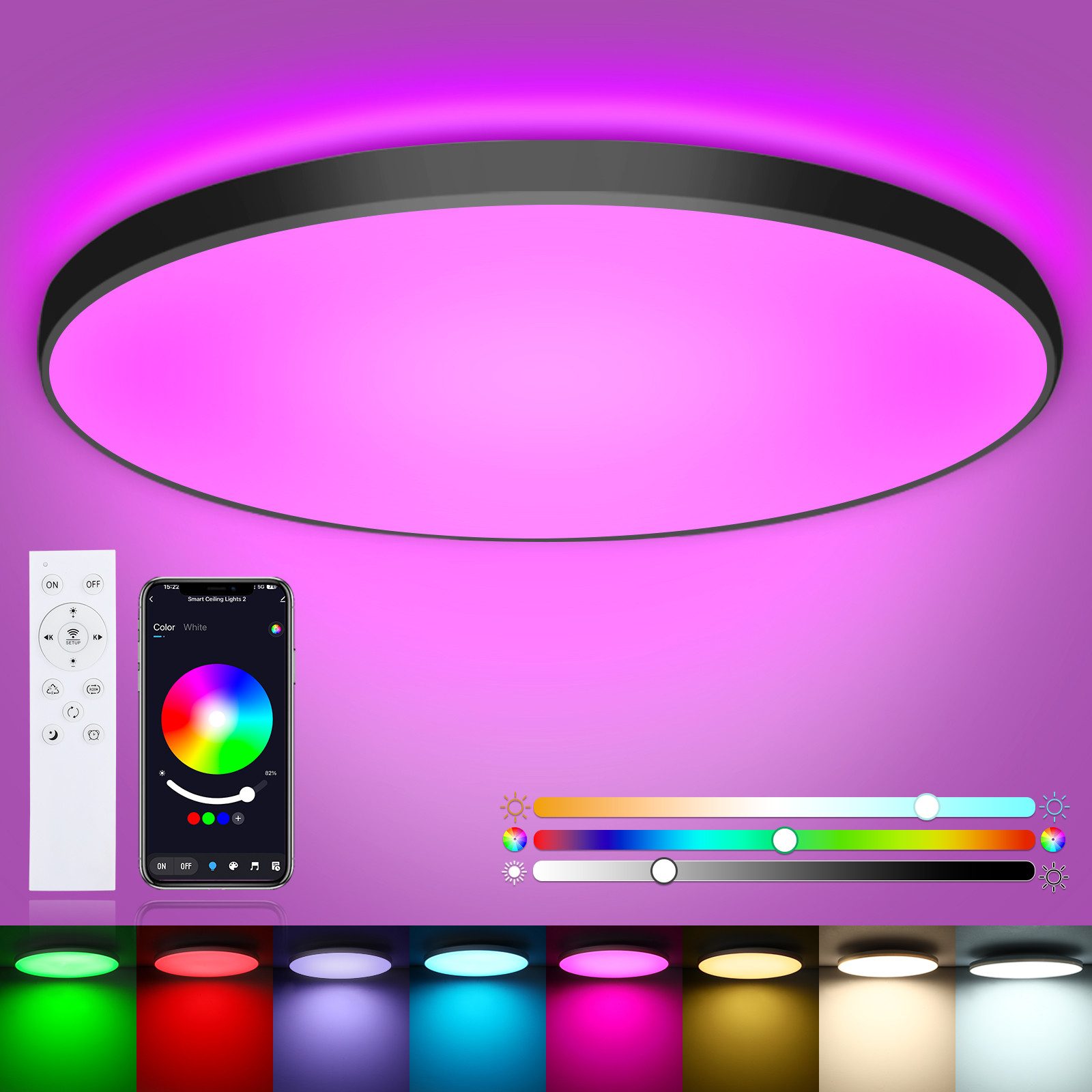 Oraymin Deckenleuchte RGB Smart Lampe LED günstig online kaufen