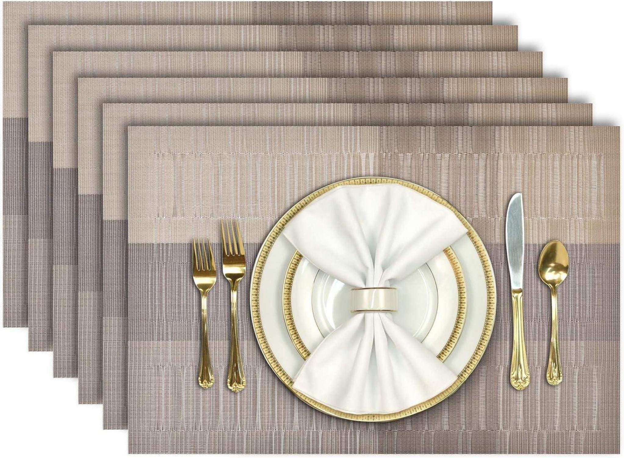 LuxusKollektion Küchenorganizer-Set Platzset Tischsets Abwaschbar 6er günstig online kaufen