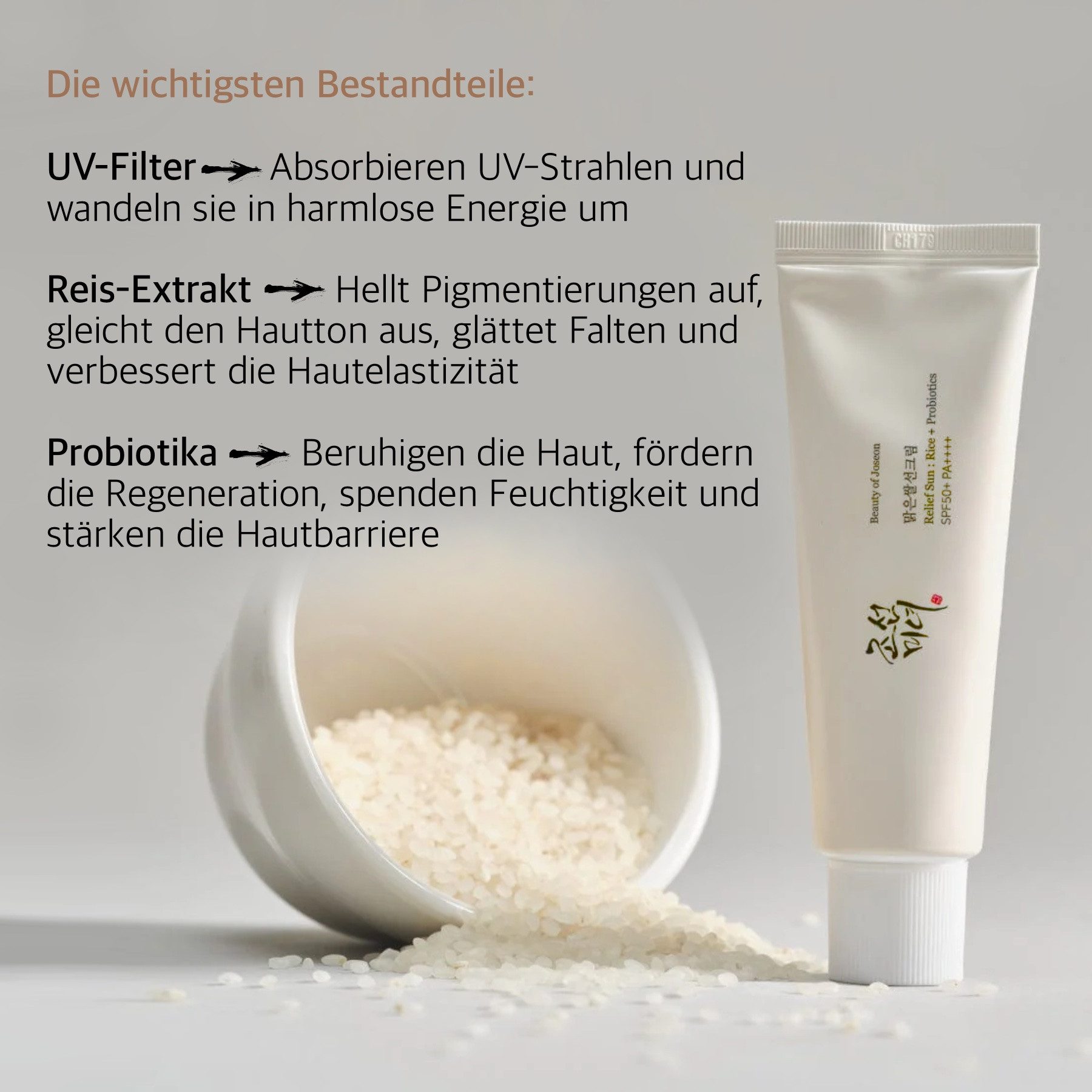 Beauty of Joseon Sonnenschutzcreme Sonnenpflege Beauty of Joseon Relief Sun SPF50+, 1-tlg., Hoher UV-Schutz, Feuchtigkeitsspendend