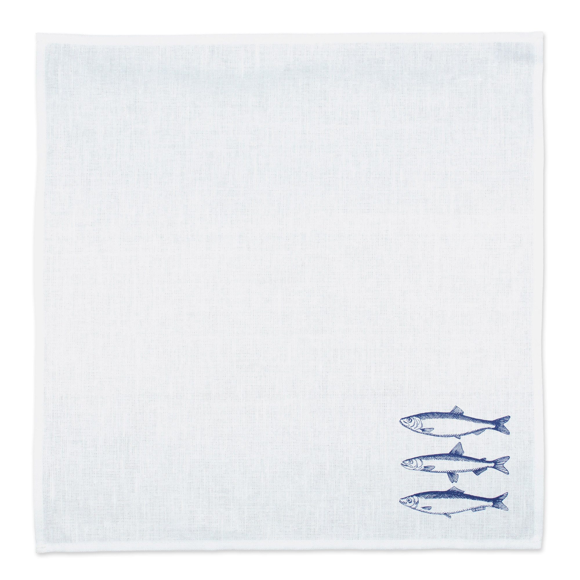 Bow & Hummingbird Stoffserviette maritime Halbleinen-Serviette Fische, Hochwertig im Siebdruck bedruckt