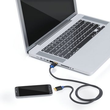 deleyCON deleyCON 1m Micro USB 3.0 Datenkabel USB A-Stecker zu Micro B-Stecker USB-Kabel