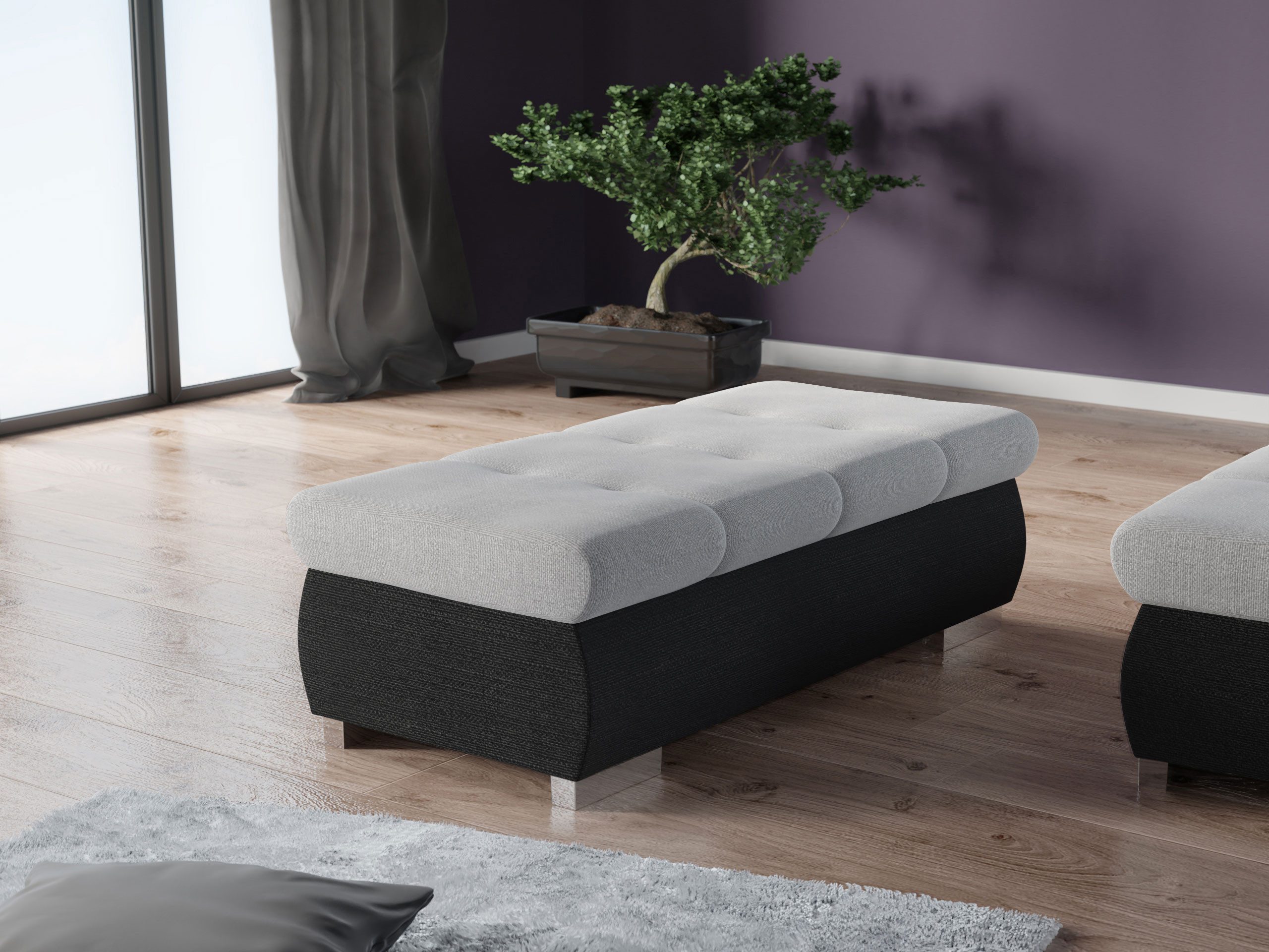 MIRJAN24 Polsterhocker Orkan Groß, Holzkonstruktion, 120x60x39 günstig online kaufen