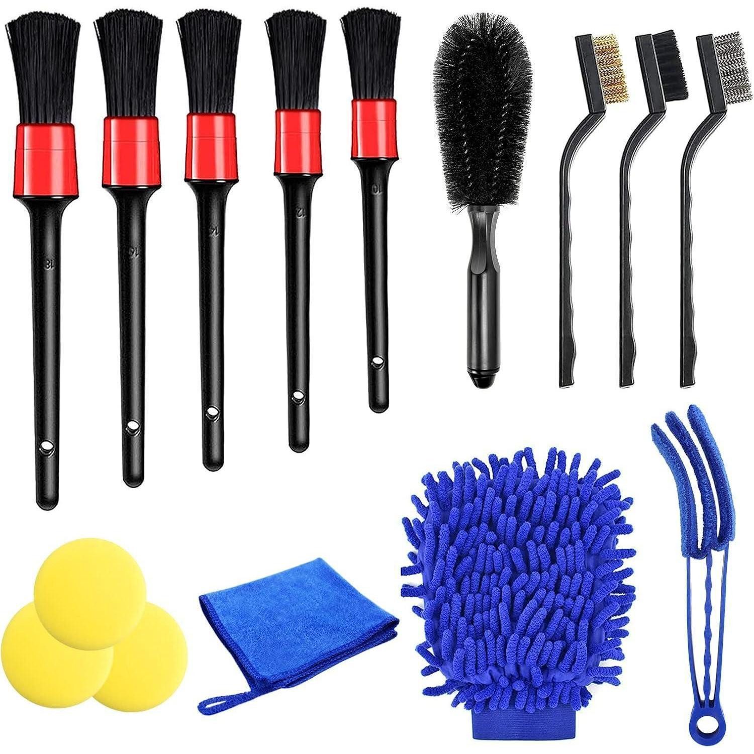 LuxusKollektion Reinigungsbürsten-Set Auto Reinigungsbürsten Set 15-tlg. Rad Reifen Mikrofasertücher