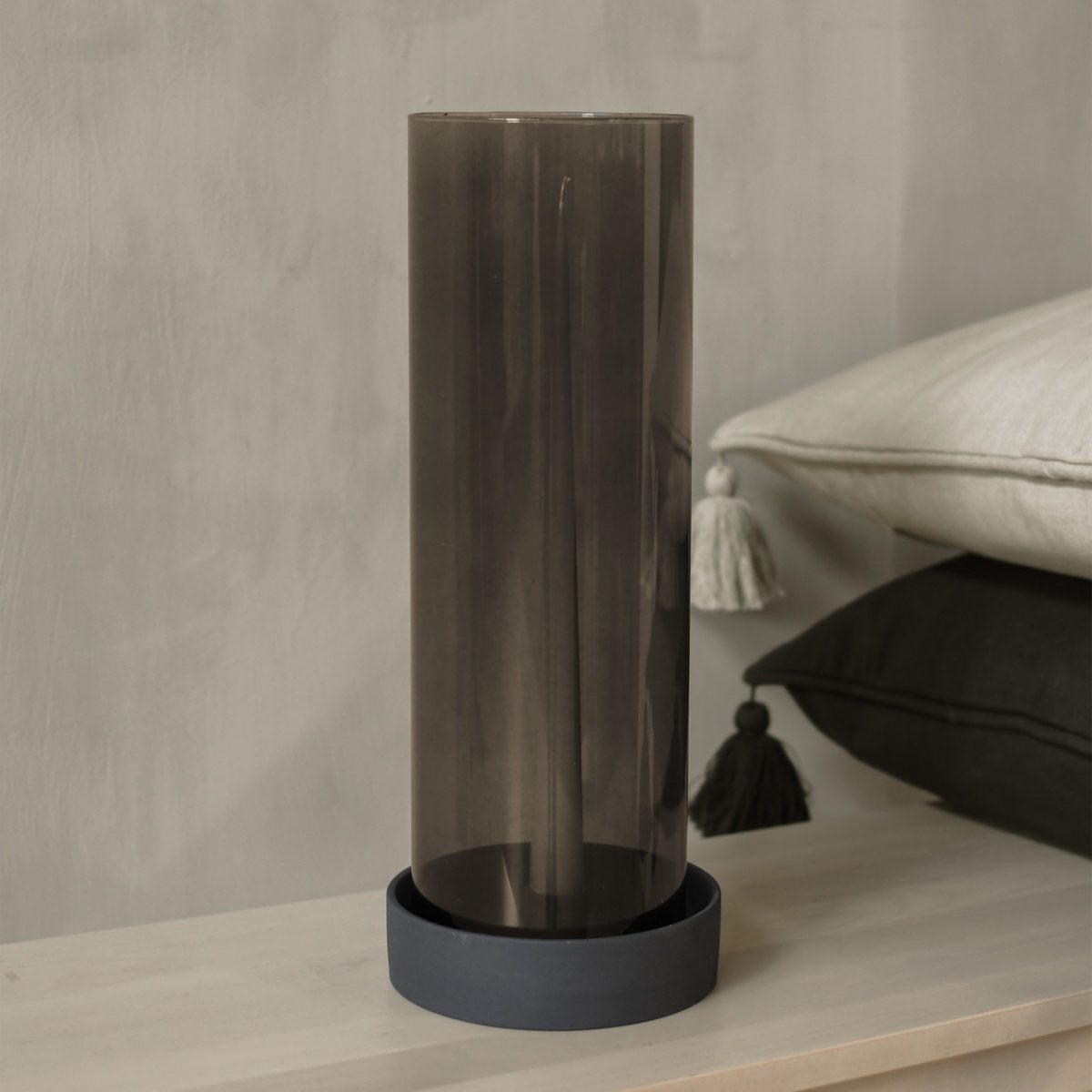 Storefactory Kerzenständer Glaszylinder STORM gerade braun, Ø 13x38 cm