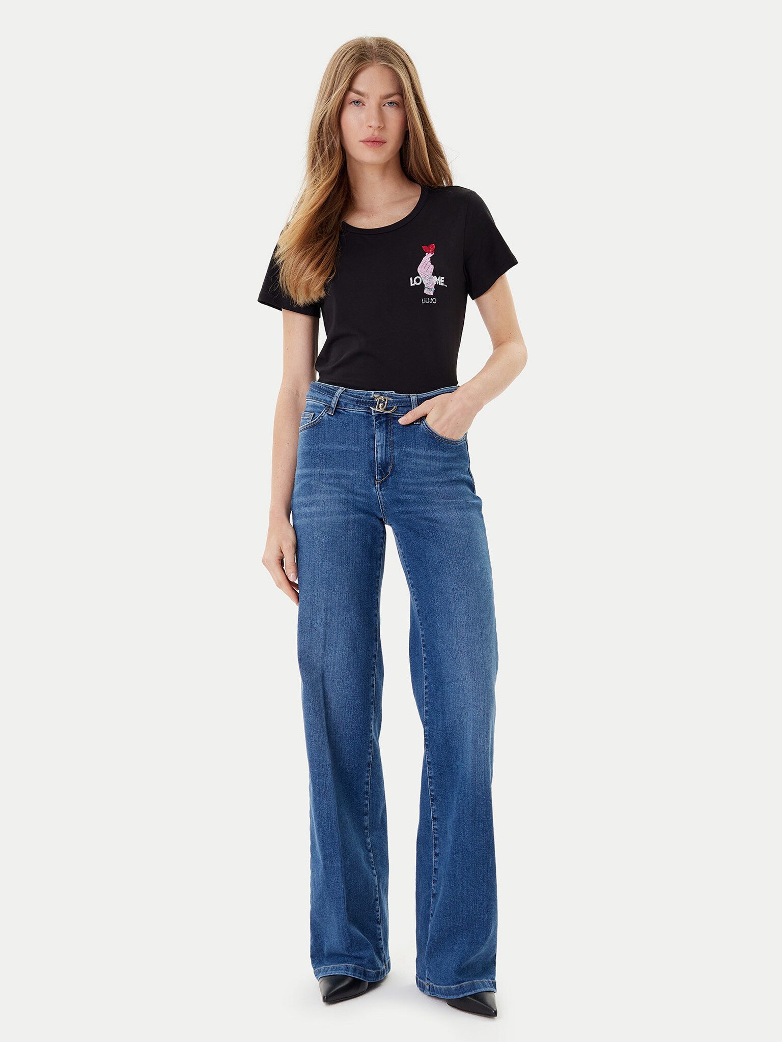 Liu Jo Bootcut-Jeans - Damen Jeans Flared High Waist ? Stretch Denim ? ausgestellte Jeansho
