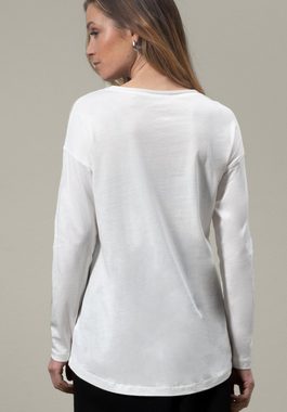 bianca Print-Shirt JULIE mit schimmerndem Frontmotiv und Rundhalsausschnitt