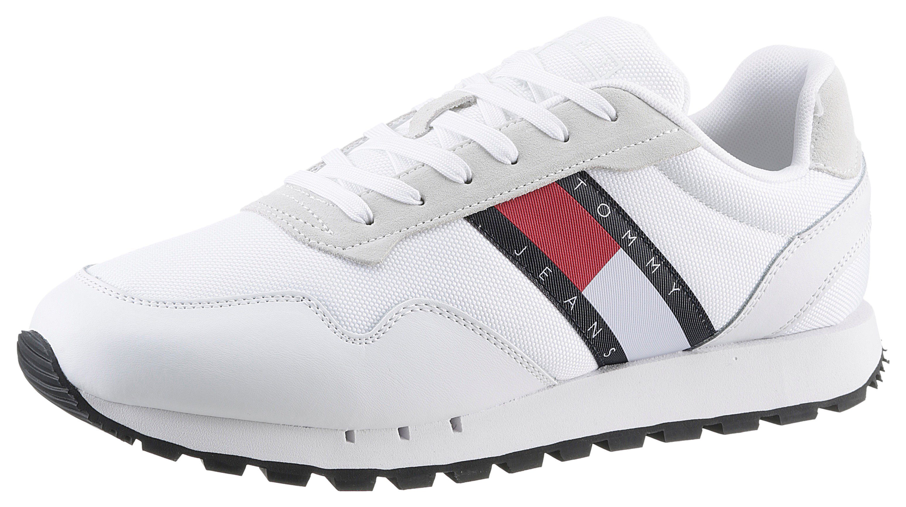 tommy badge vulcanised leather trainers