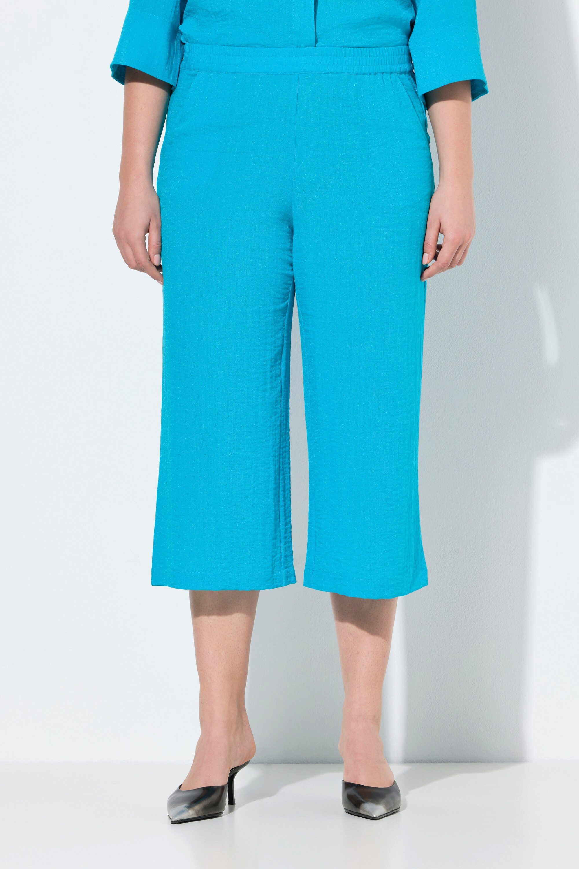 Ulla Popken Culotte Culotte wadenlang weites Bein Elastikbund