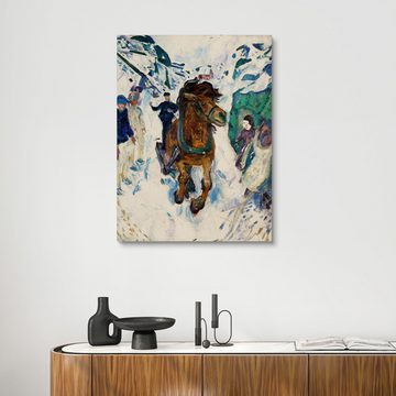Posterlounge Holzbild Edvard Munch, Galoppierendes Pferd, Malerei