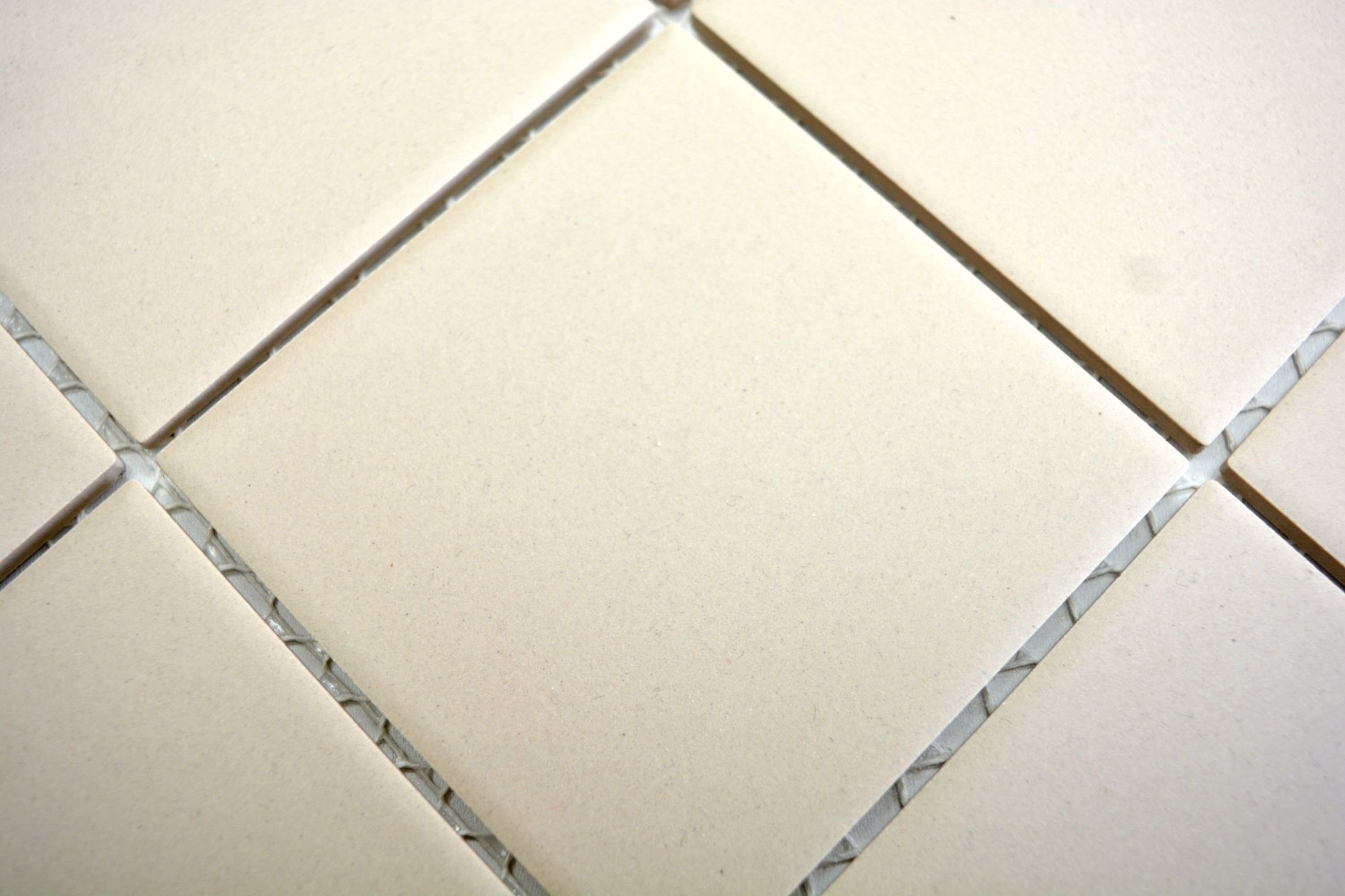 Matten 10 Mosani unglasiert hellbeige Mosaikfliesen / Mosaik Quadratisches matt Keramik