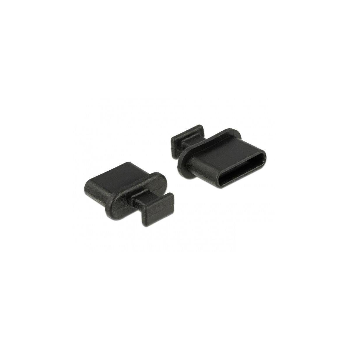 10 Griff Staubschutz Buchse Stück schwarz Type-C™ Kabelverbinder-Sortiment für Delock USB mit