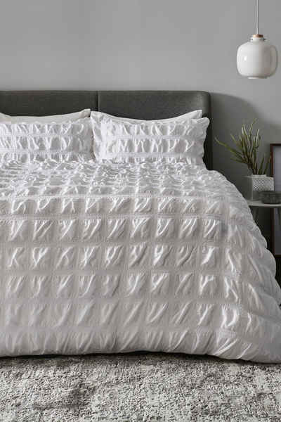Bett-Set, Superweicher Bettbezug und Kissenbezug Seersucker, Next, Bezug: Polyester (recycelt), Polyester