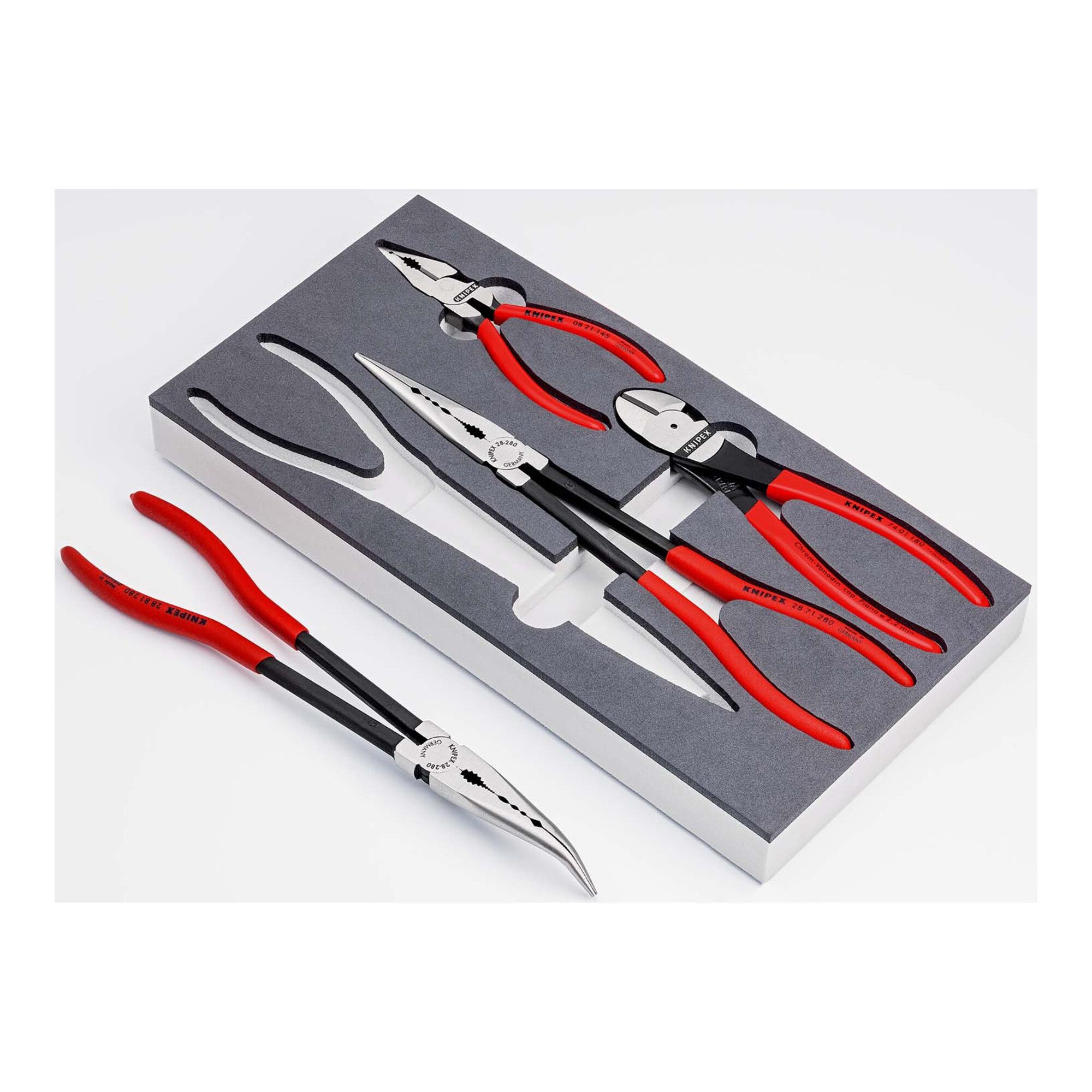 Knipex Zangenset KNIPEX 00 20 01 V16 Zangen-Set in Schaumstoffeinlage 4-teilig