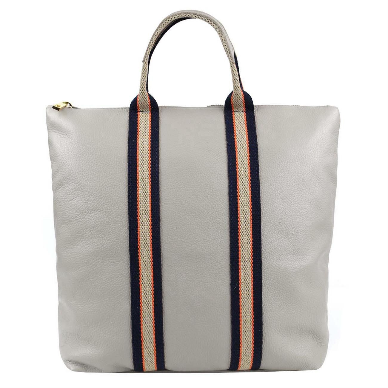 ITALYSHOP24 Rucksack Made in Italy Damen Leder Rucksack Schultertasche, als Umhängetasche & Handtasche tragbar, Shopper