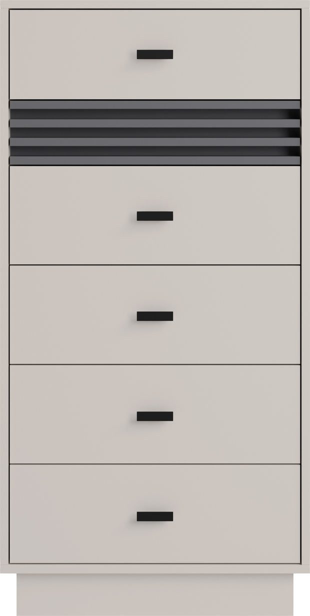 Masseno Kommode PUNTO 60 cm Sideboard mit 5 Schubladen Kaschmir
