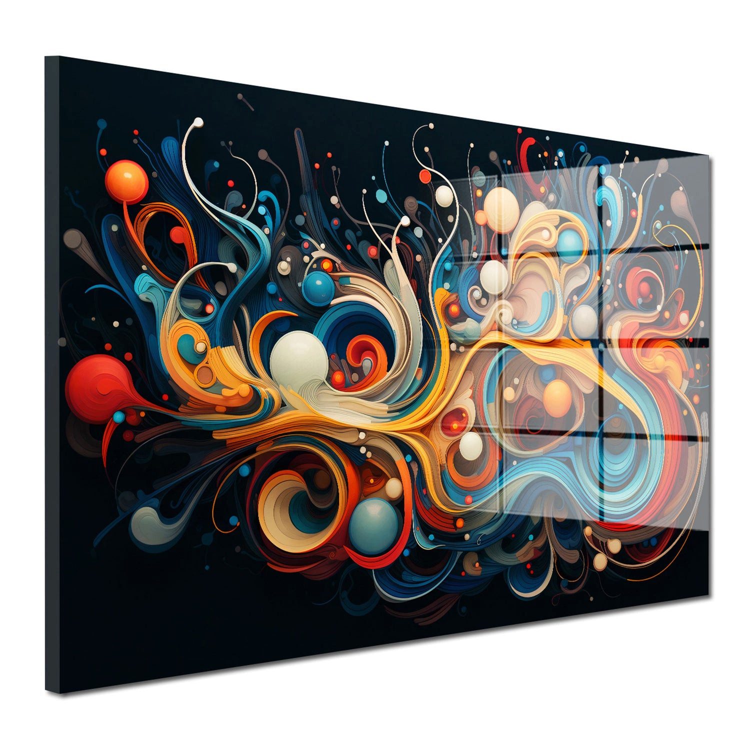 Acrylglasbild Abstrakt Black Colour Acrylglas Wandbild Bild Wanddeko Wohnzimmer XL