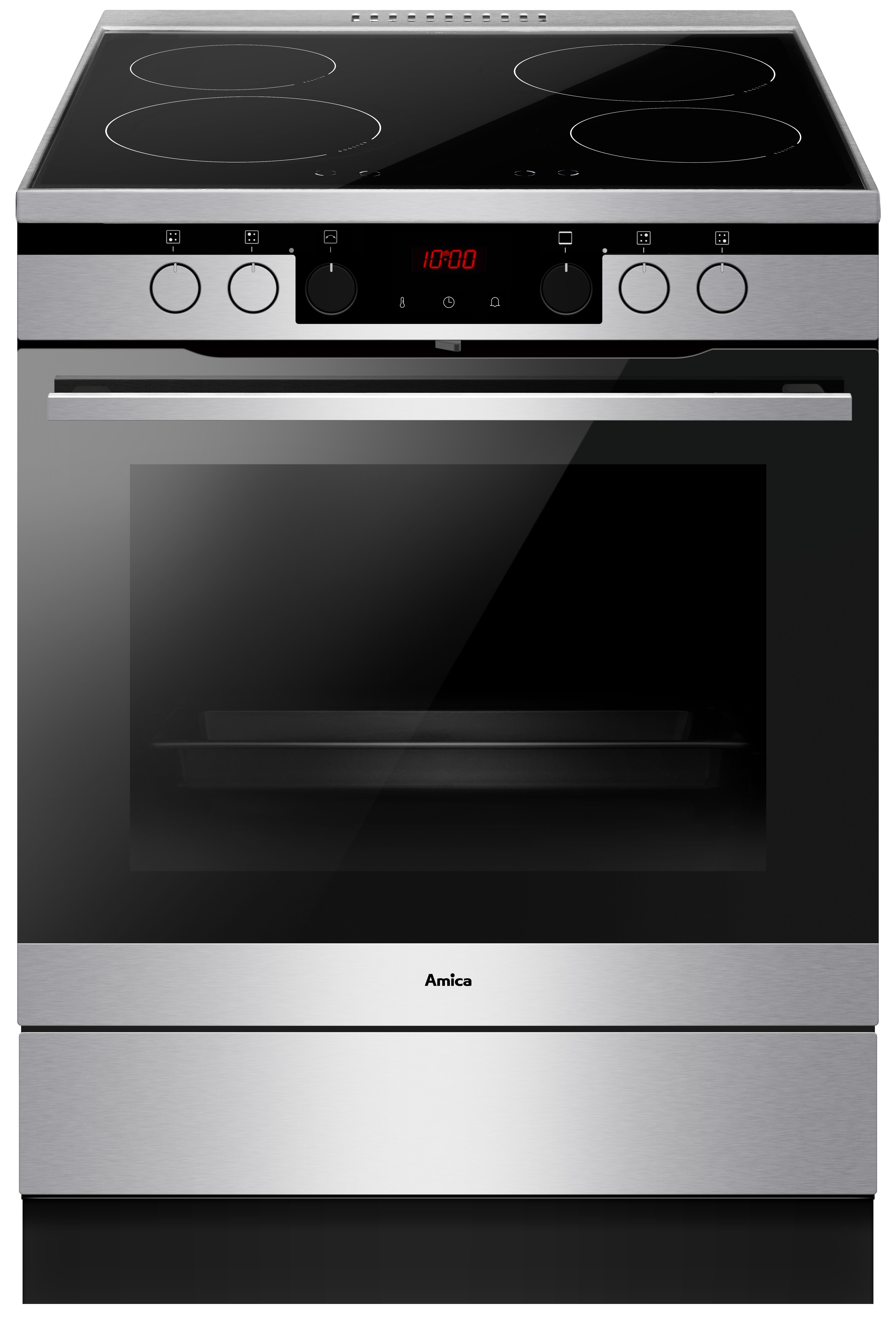 Amica Induktions-Standherd SHPIX 918 101 E, mit Teleskopauszug nachrüstbar, Pyrolyse-Selbstreinigung