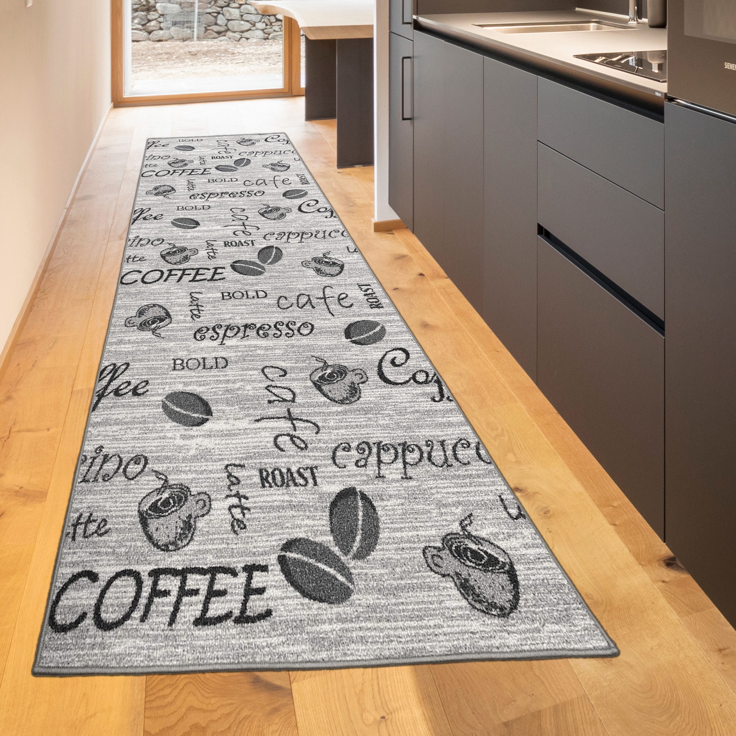 TeppichHome24 Teppich Eleganter Läufer mit Coffee-Motiv – Rutschfester Tepp günstig online kaufen