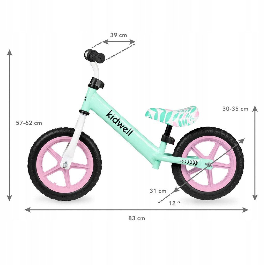 COIL Fahrrad-Laufrad Lauflernrad, Kinderlaufrad, Rutscher, Balance Bike, Stahlrahmen, EVA-Schaumräder, maximales Gewicht 30 kg – Bild 3 von 4