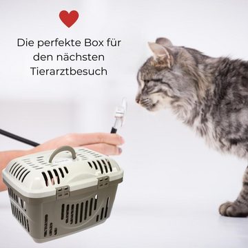 GarPet Tiertransportbox Transportbox Oben Öffnen Hunde Katzen Kleintier Transport Box
