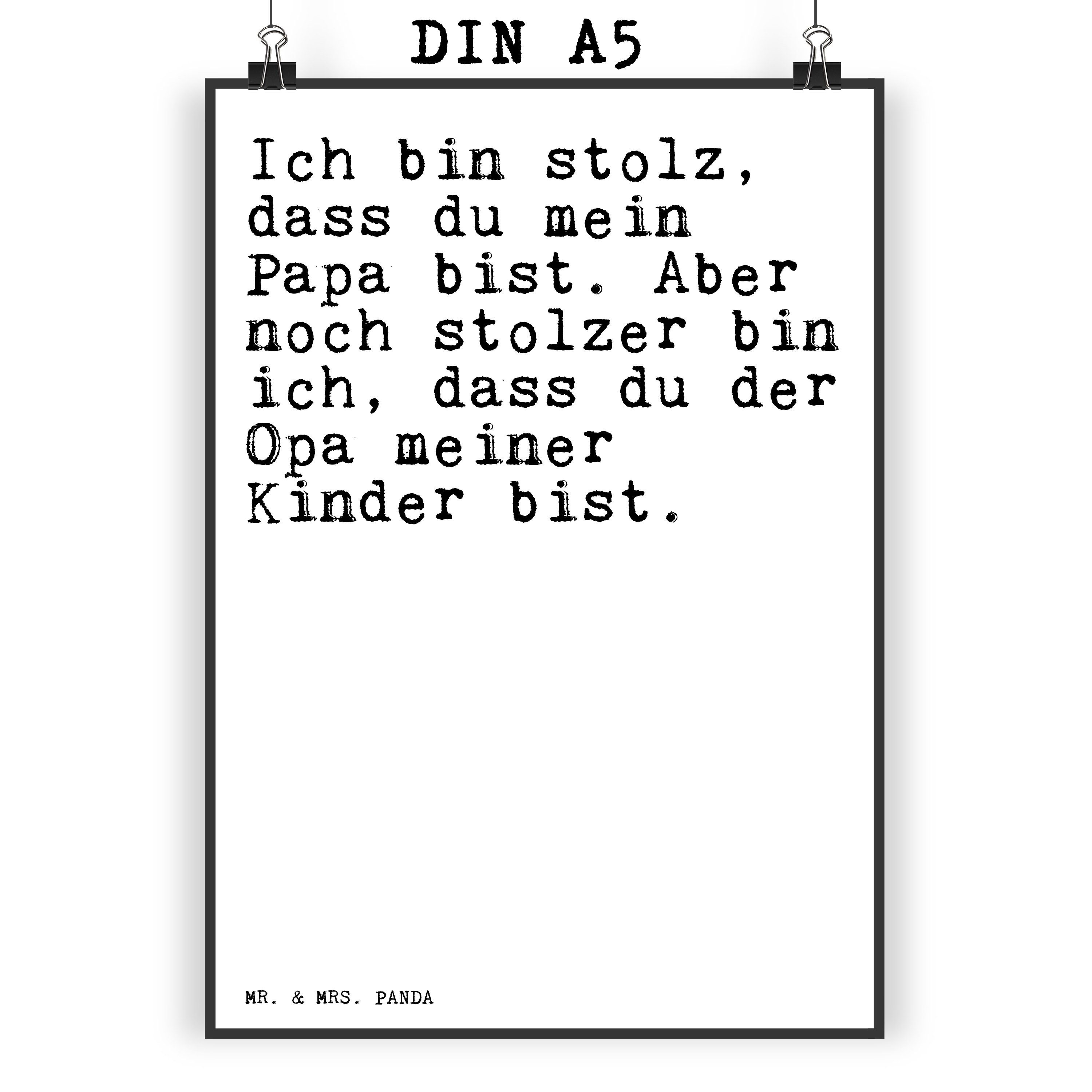 Mr. & Mrs. Panda Poster »Ich bin stolz, dass... Weiß Geschenk, Opa