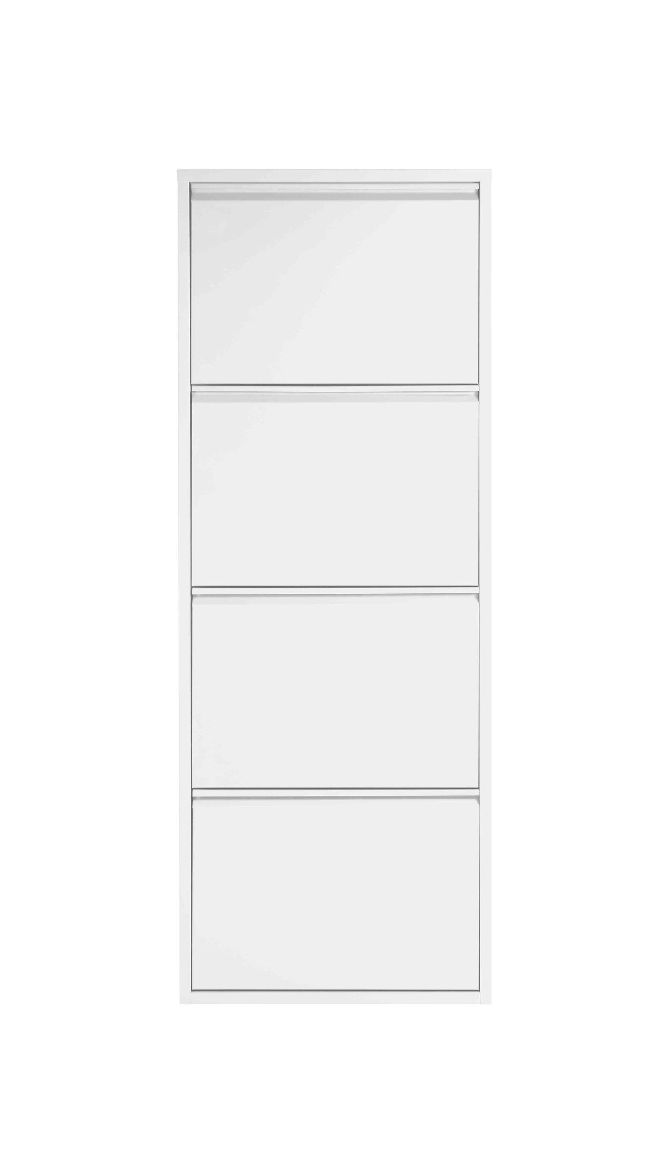 PREISBRECHER Schuhkipper WIT, in Weiß, Lackiert, Metall montiert - 50x130x15cm (BxHxT)