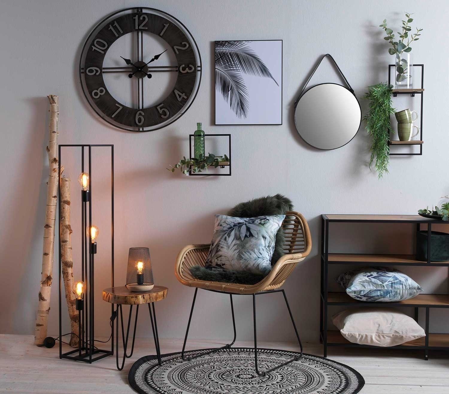 casa NOVA Stehlampe HAMPER, H 120 cm, Ein-/Ausschalter, ohne Leuchtmittel, Metall, schwarz, mit Fußschalter