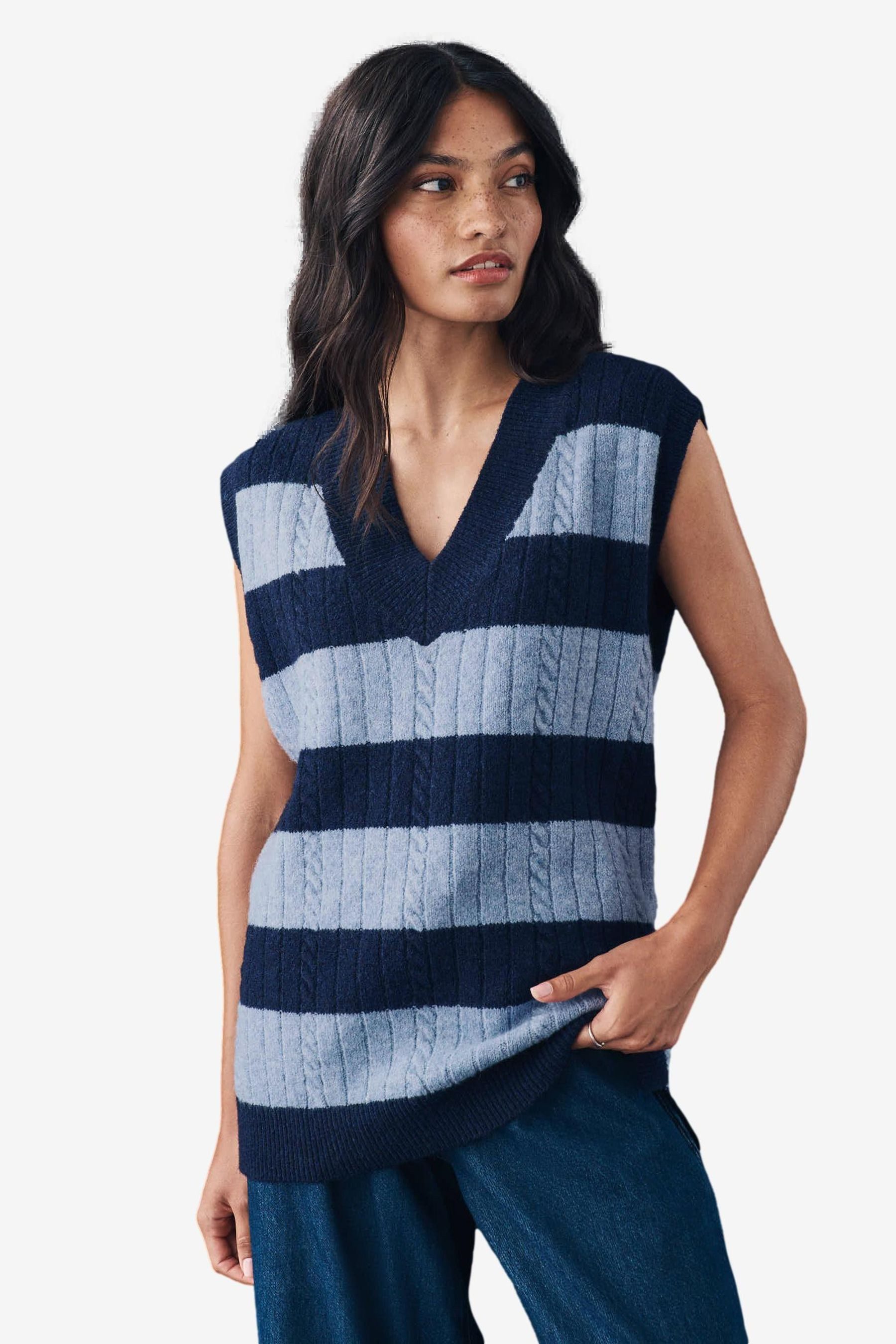 Next Stricktop Gestricktes Tanktop mit V-Ausschnitt günstig online kaufen