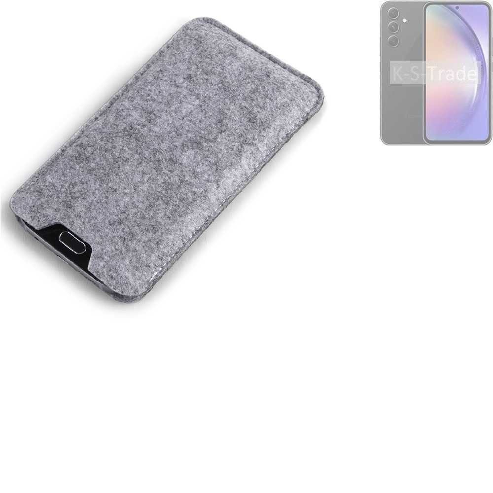 K-S-Trade Handyhülle für Samsung Galaxy A54 5G, Filz Handyhülle Schutzhülle Filztasche Filz Tasche Case Sleeve