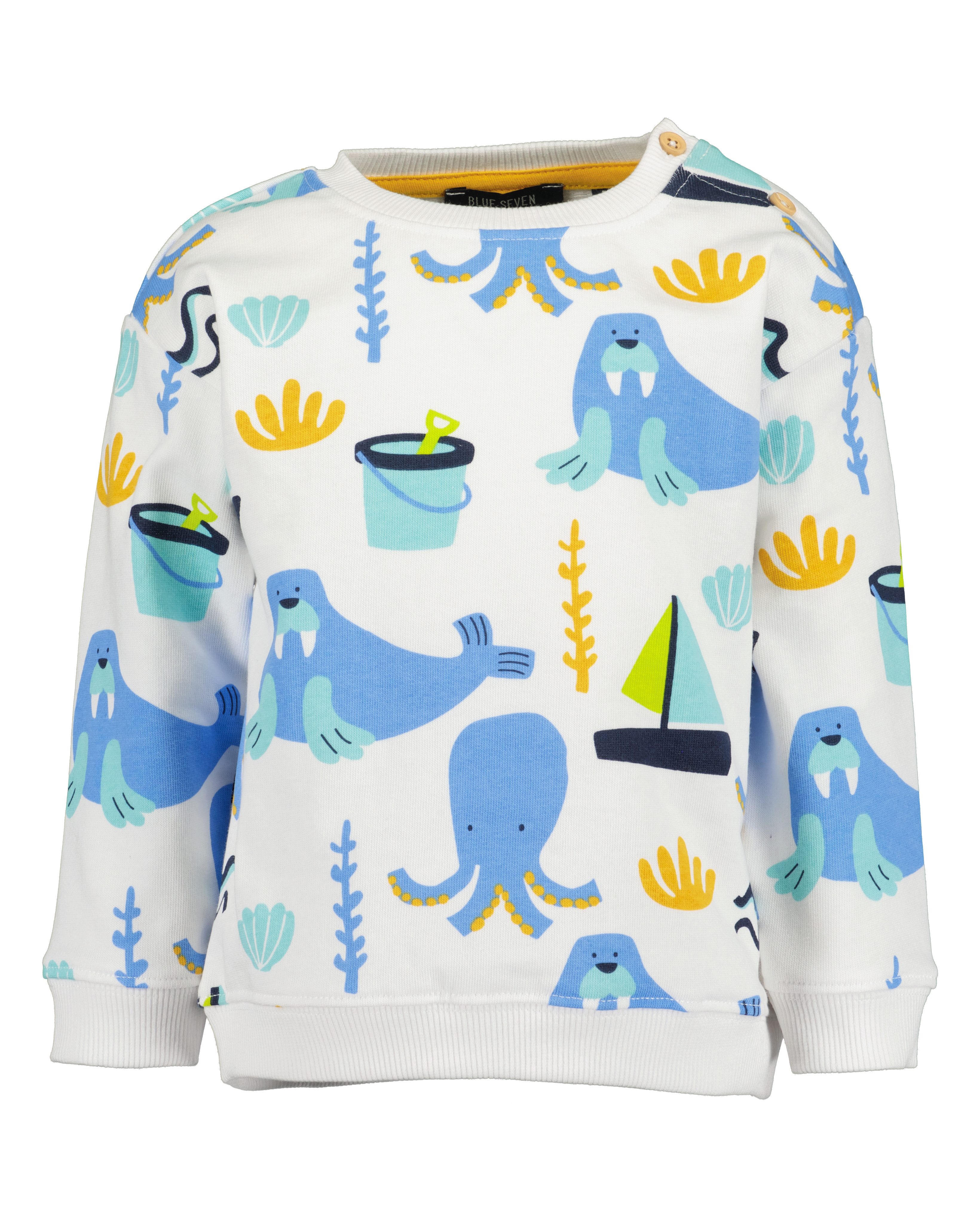 Blue Seven Sweater Baby Jungen Sweatshirt Baumwolle mit Allover Tierprint