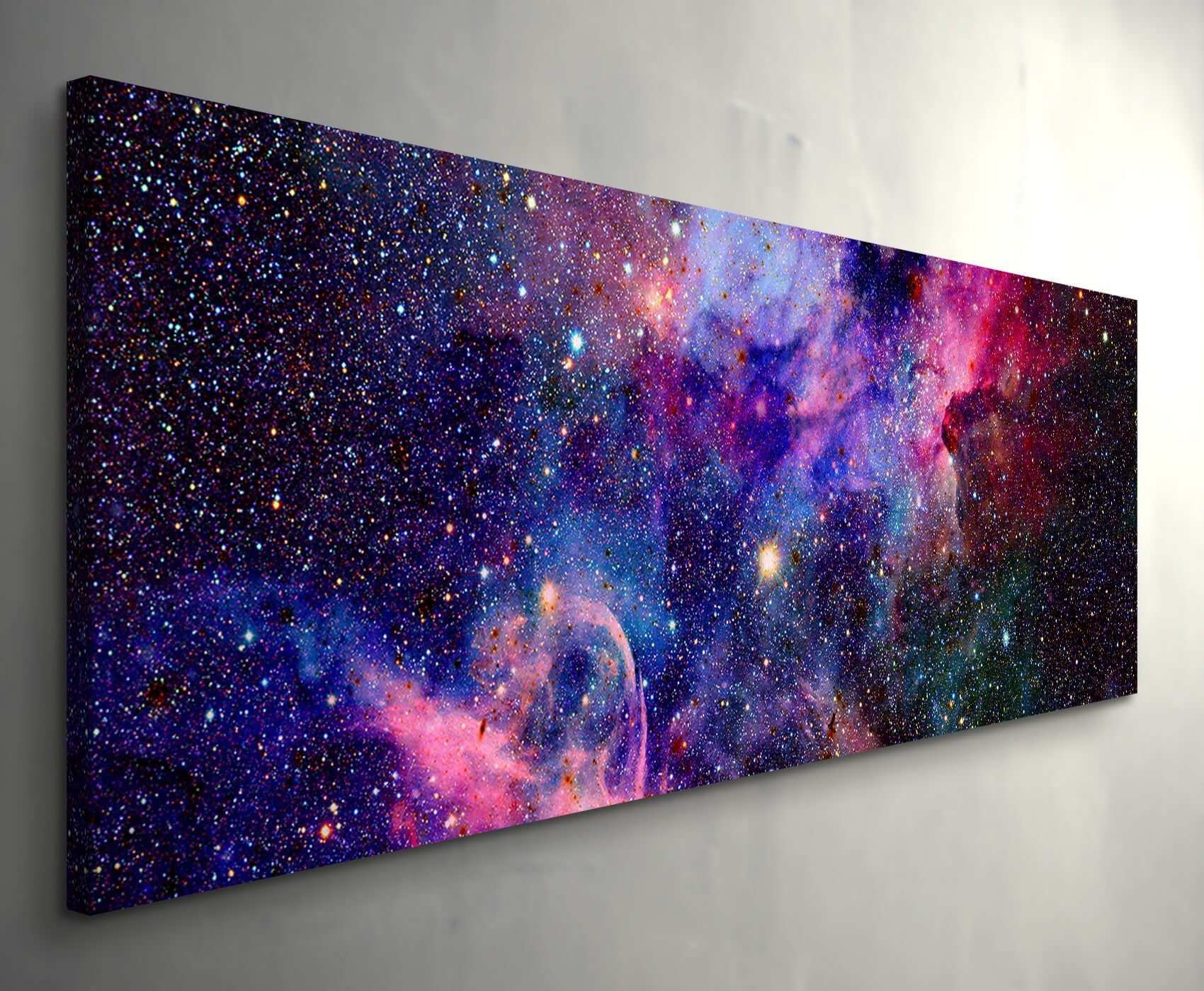 Sinus Art Leinwandbild Nebel und Galaxien im Weltraum - Leinwandbild