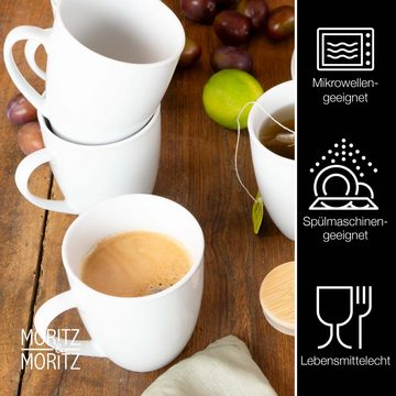 Moritz & Moritz Tafelservice BASIC Kaffeetassen Set (6-tlg), 6 Personen, Porzellan, für 6 Personen - spülmaschinen- und mikrowellengeeignet