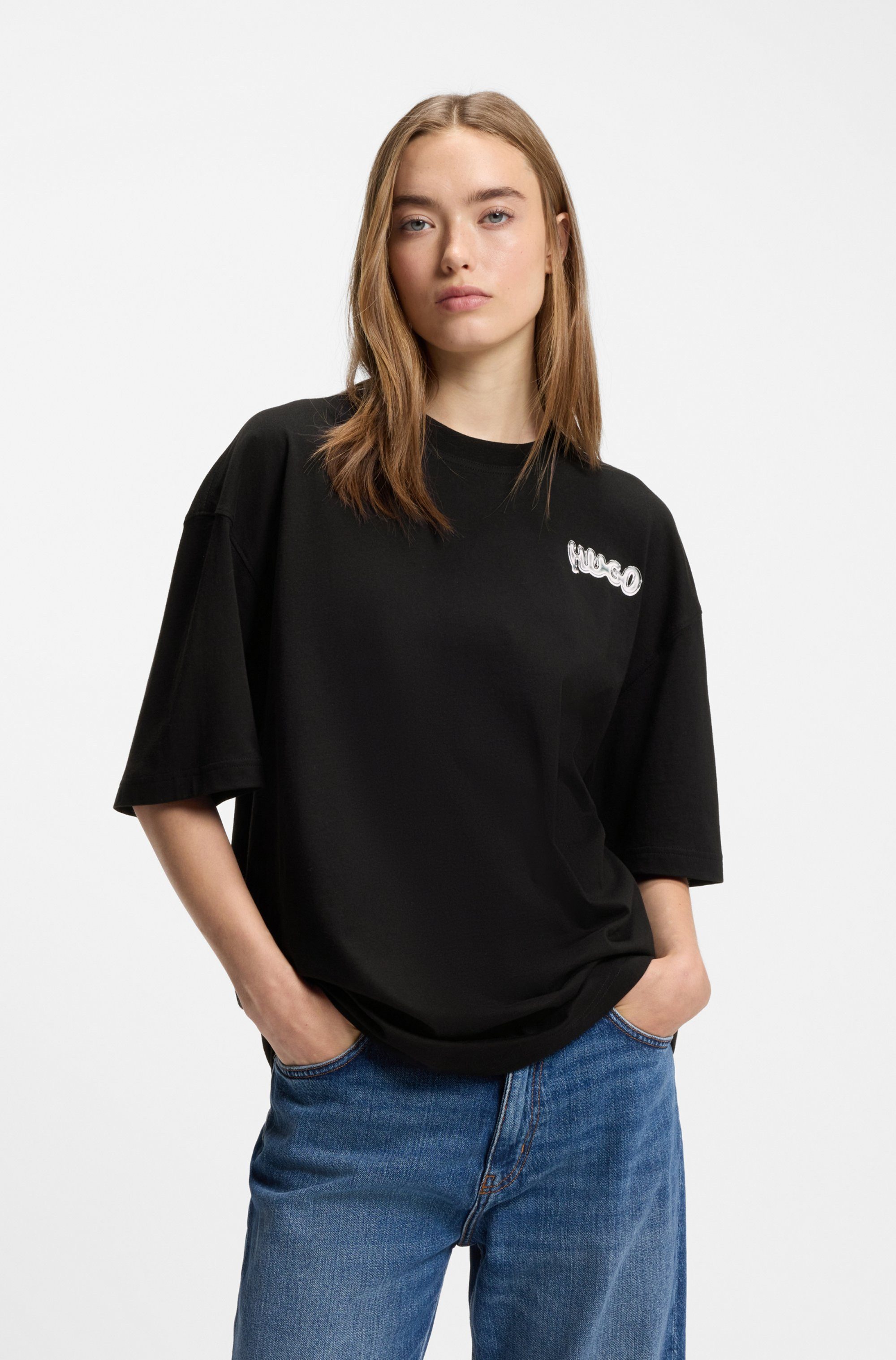 HUGO Blue T-Shirt Nyrotee Rundhalsausschnitt, loose günstig online kaufen