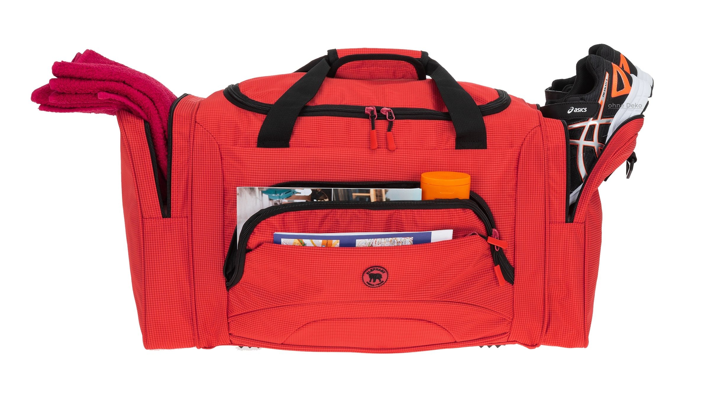 ELEPHANT Sporttasche Reisetasche Freizeittasche Damen Herren groß 55 cm Large, Color Sport Tasche Reise Sauna Fitness Gym + Flasche