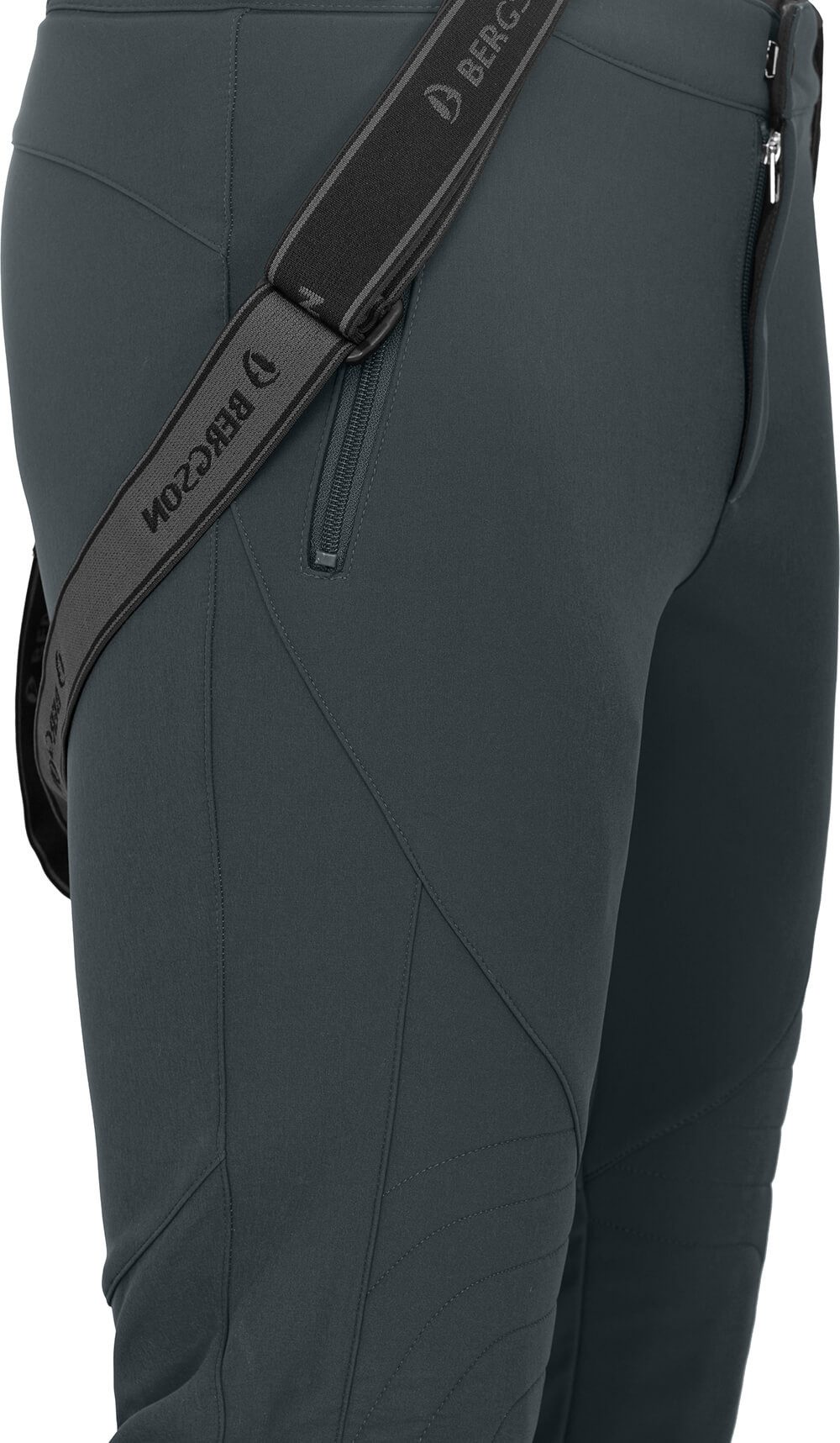 Bergson Skihose JUMPER Herren Softshell Skihose, winddicht, elastisch, Kurzgrößen, dunkel gr