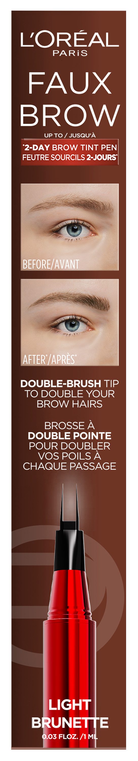 L'ORÉAL PARIS Augenbrauen-Stift INFAILLIBLE BROWS FAUX BROW AUGENBRAUENSTIFT, für doppeltes Augenbrauenvolumen