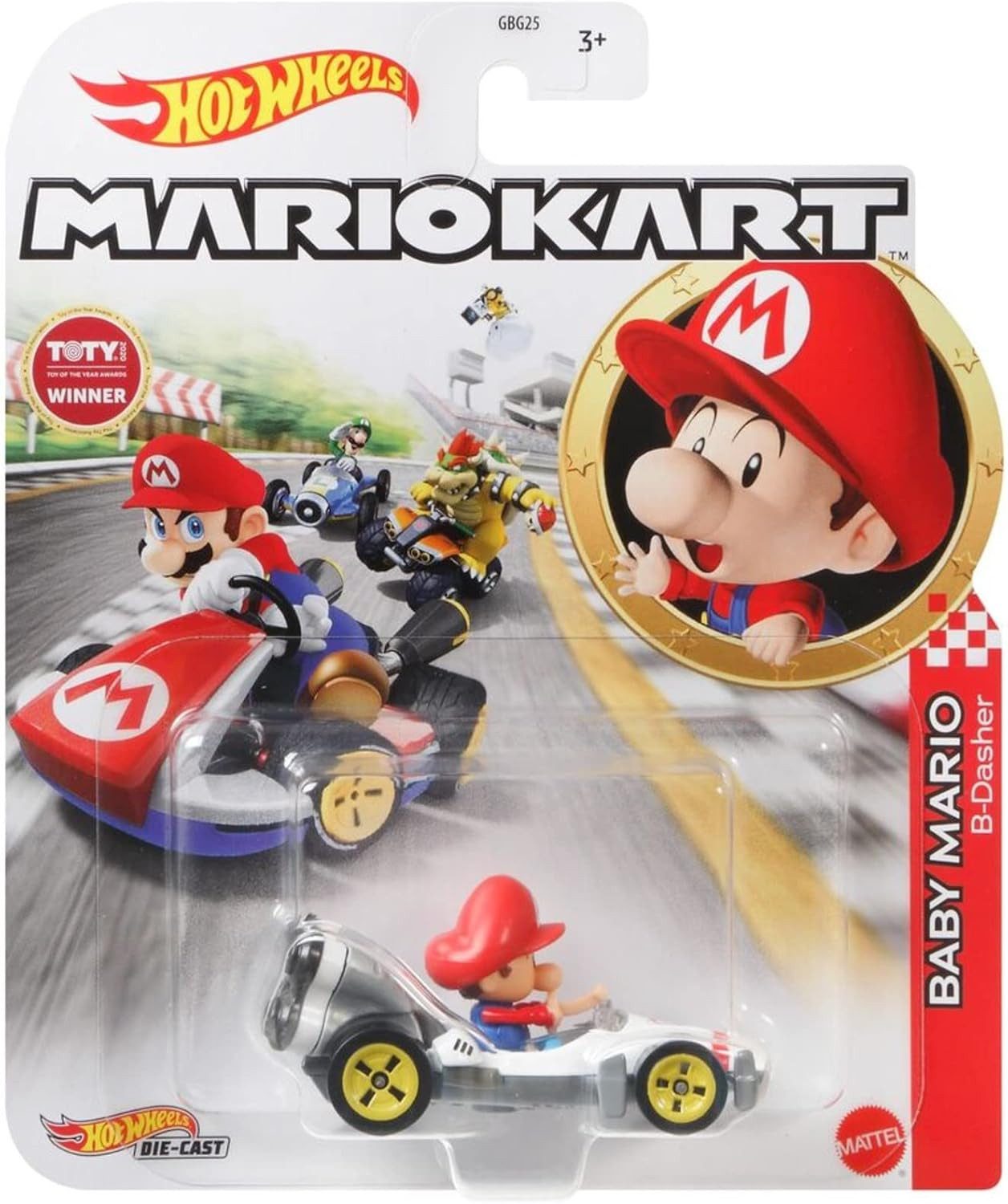 Mattel® Spielzeug-Auto Mattel GBG25; GRN12 - Hot Wheels Mario Kart 1:64 Die-Cast Baby Mario
