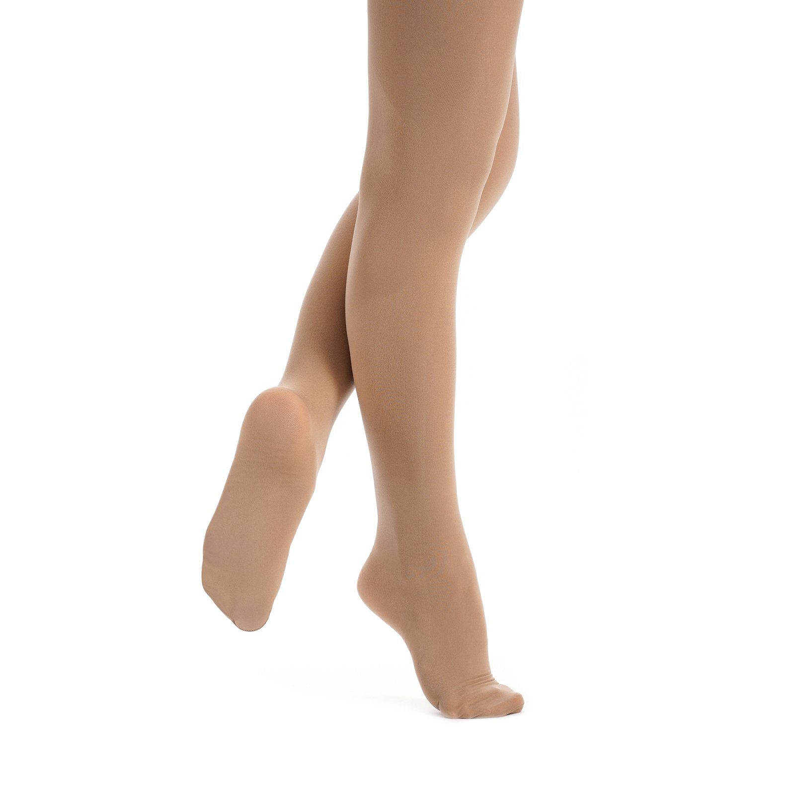 tanzmuster Strumpfhose Damen Ballettstrumpfhose Kira weich, elastisch strapazierfähig mit und braun Fuß wunderbar
