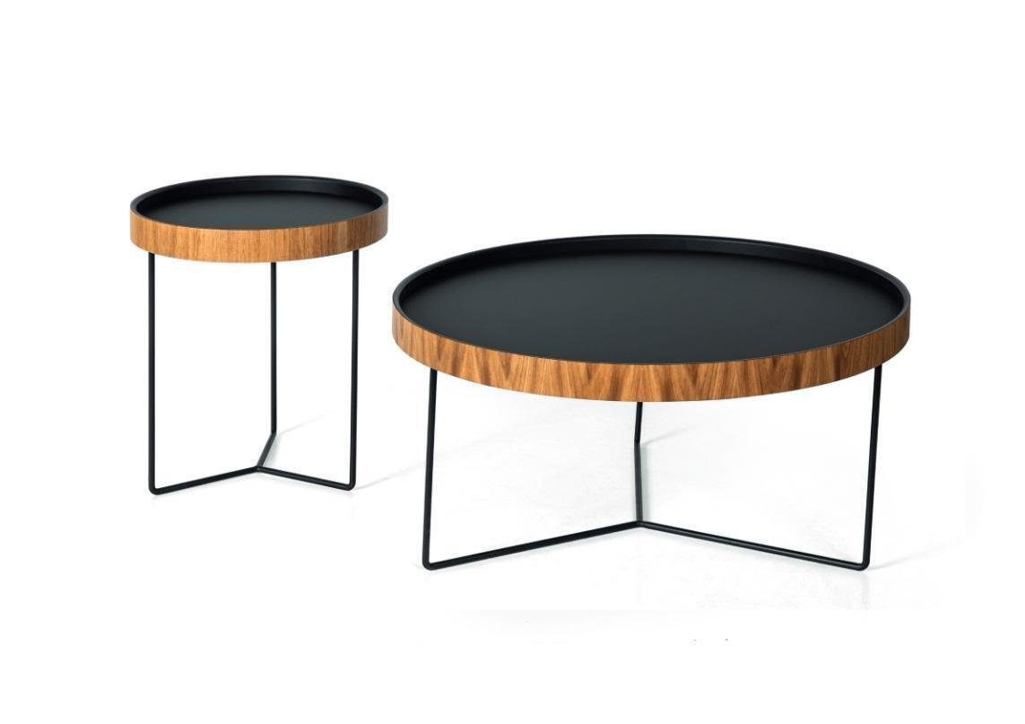 JVmoebel Couchtisch Couchtisch Set 2x Schwarzer möbel Tisch Wohnzimmer Luxus Rund (2-St., 2x Couchtische), Made in Europa