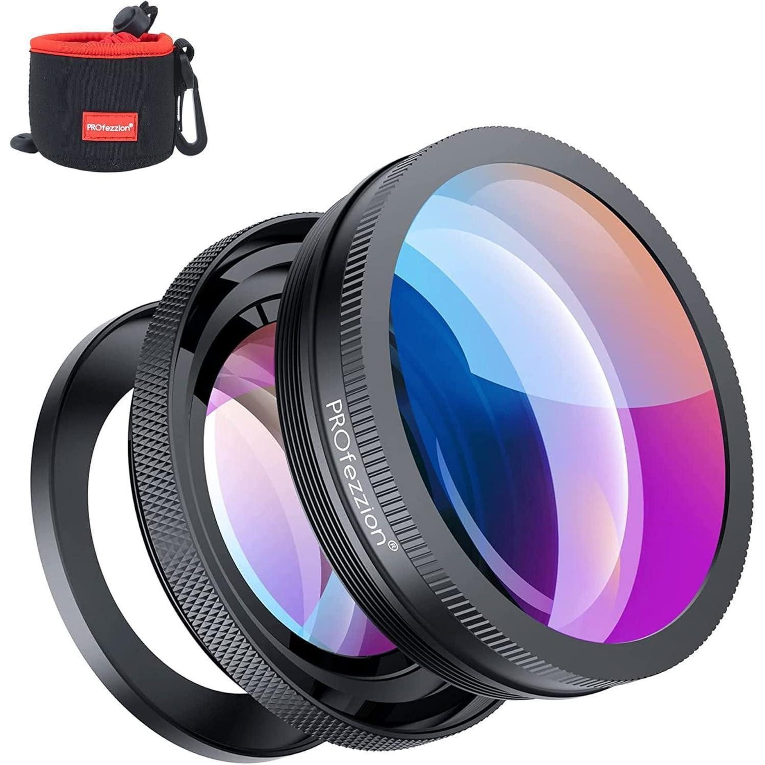 LuxusKollektion PROfezzion Weitwinkel Makro 2-in-1 Kameraobjektiv Sony Canon G7X ZV-1 Weitwinkelobjektiv